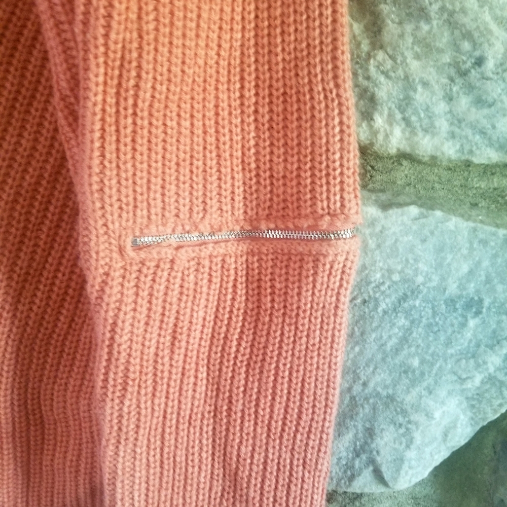 FOREVER 21 Lace up Choker V-neck Zipper Sweater - Picture 5 of 9